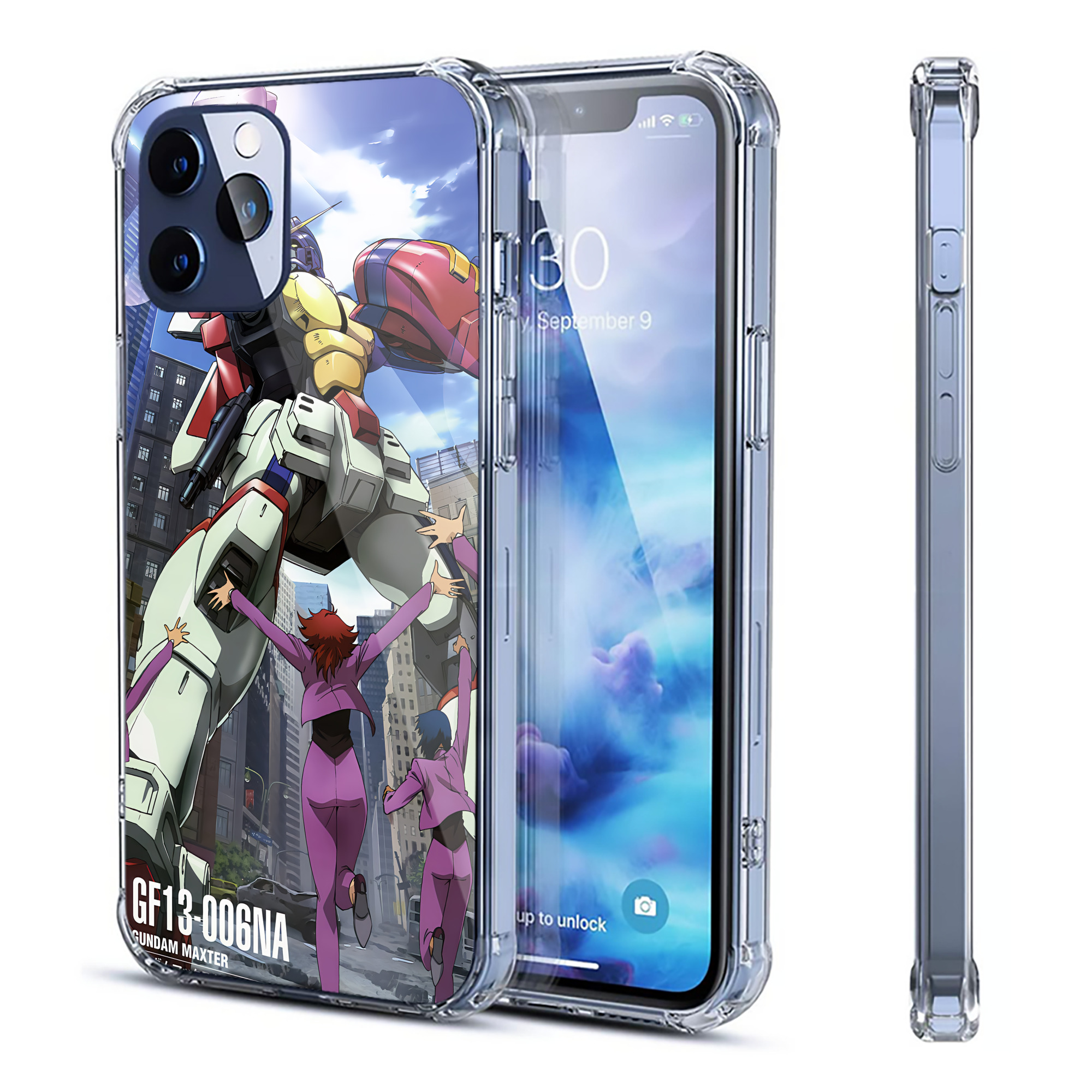 （画像用） 機動戦士ガンダム Mobile Suit Gundam 【iPhone 12シリーズ対応】透明スマホケース（クリアソフトケース）